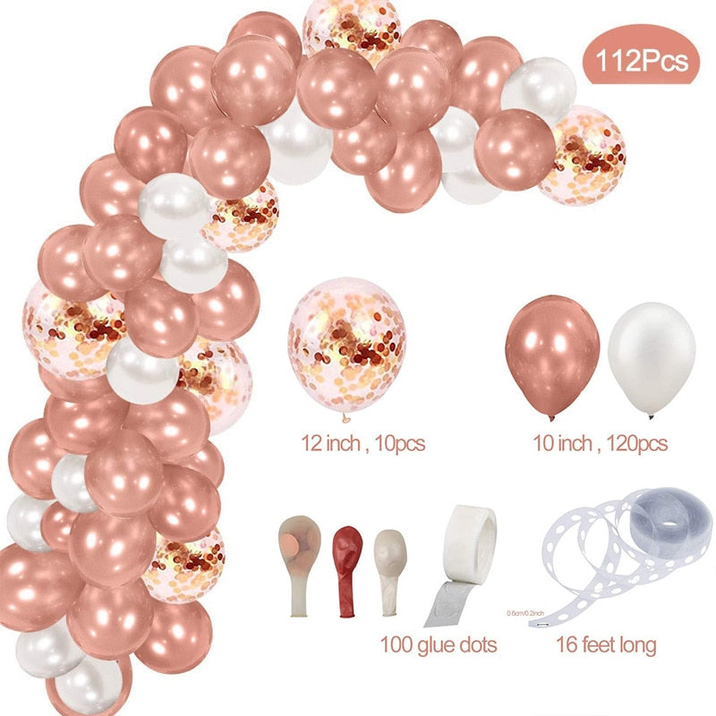 pcs Pink Macaron Metal Balloon Set Butterfly Balloons Garland Arche Birthday Party Decoration Wedding Decor Baby Shower 