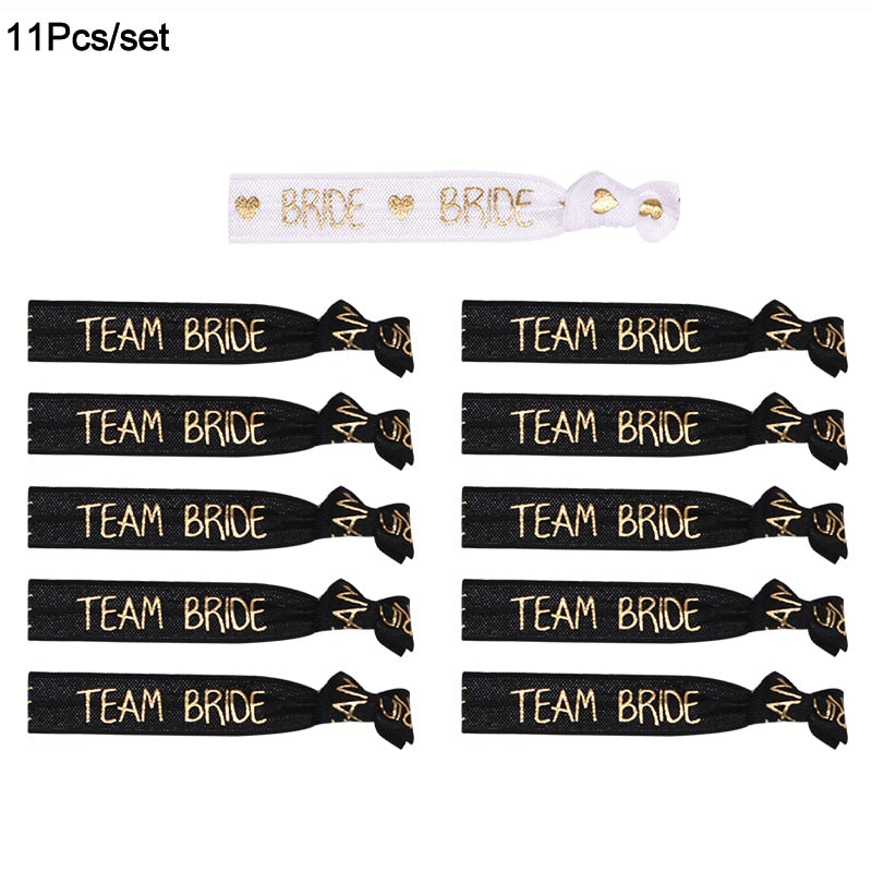 pcs Bachelorette Party Wristbands Team Bride Bracelet Decoration Hen Wedding Supplies Hair Ties 