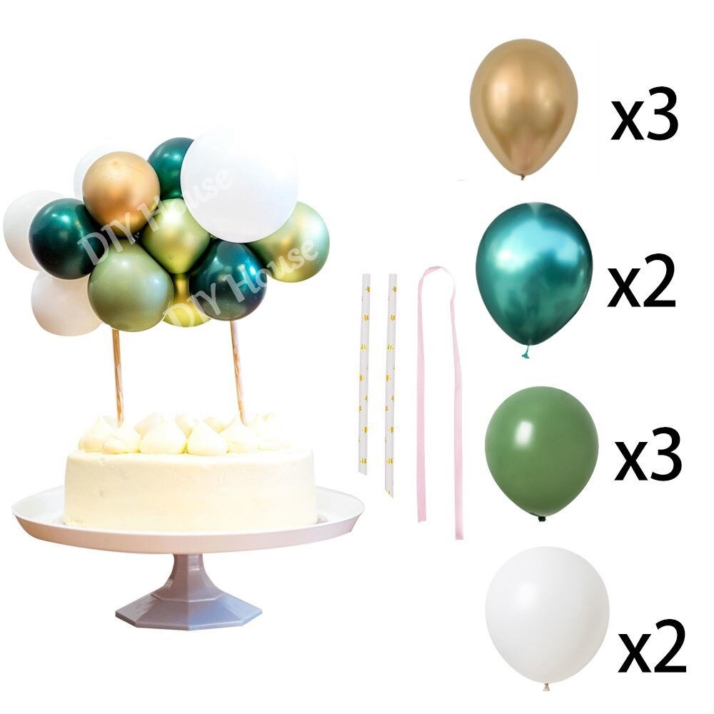 pcs Inch New Green Balloon Cake Topper Cloud Shape Toppers Baby Shower Wedding Birthday Party Decorations 