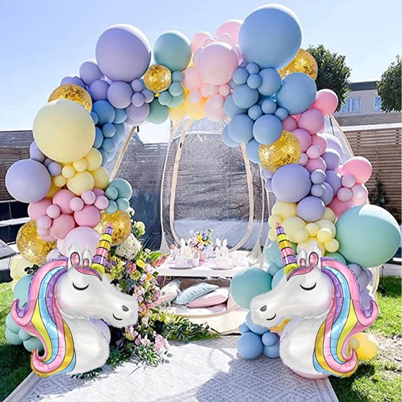 Magical Unicorn Rainbow Macaron Balloon Garland Arch Kit Princess Wedding Bridal Shower Baby Birthday Party Decor Inflatable Decorations