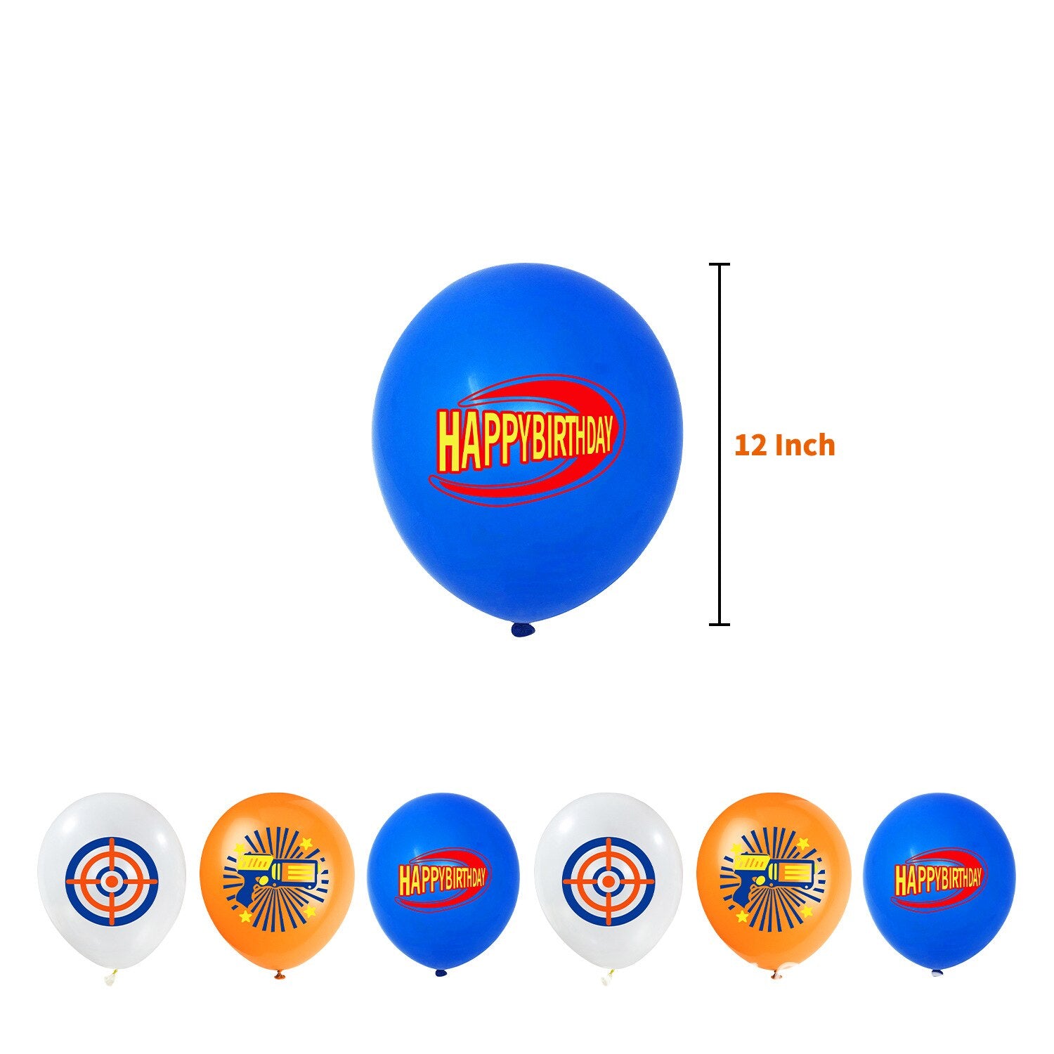 Darts Theme Blue Orange White Latex Balloons Pistol Cupcake Toppers Banner Boy st rd Birthday Party Decoration 