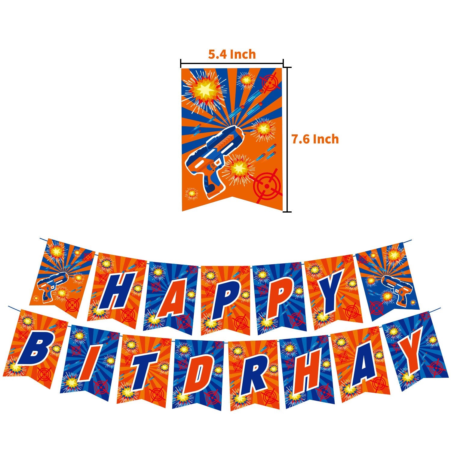 Darts Theme Blue Orange White Latex Balloons Pistol Cupcake Toppers Banner Boy st rd Birthday Party Decoration 