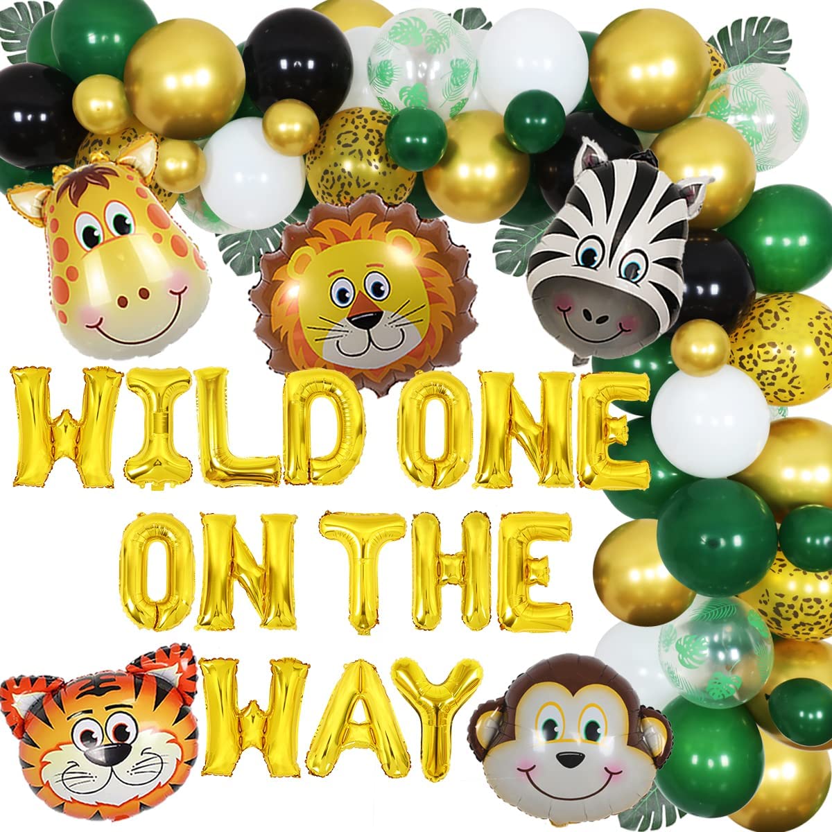 Wild One Way Gold Jungle Animals Balloon Garland Arch Kit Boy Girl Baby Shower st Birthday Party Decorations Inflatable