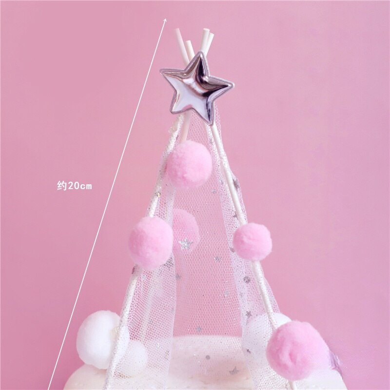 Deer Hairball Baby Tent Girl Boy Happy Birthday Cake Topper for Kids Birthday Party Decoration Baking Supplies Love Gifts PartyDecorHQ