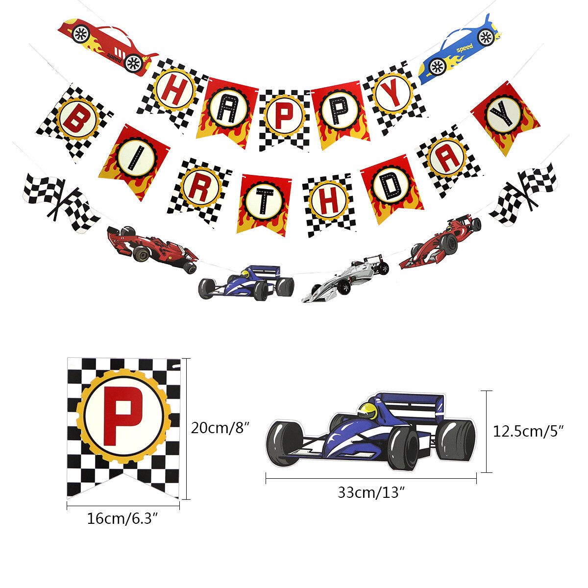 Racing Car Theme Birthday Party Decoration Balloons Set Banner Cake Topoper Boy st nd rd Supplies 