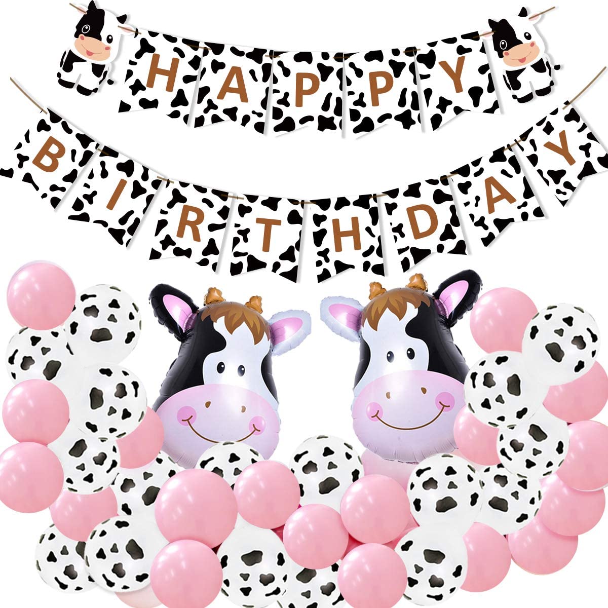 Cow Theme Party Decorations Balloon Arch Garland Kit Happy Birthday Banner st nd rd Supplies Inflatable