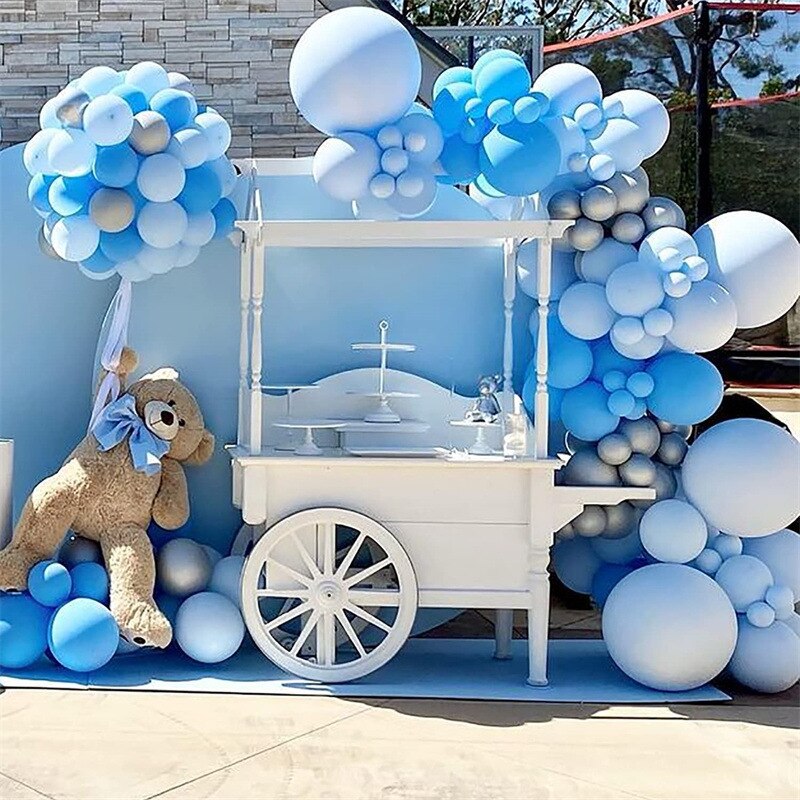 pcs Baby Shower Balloon Garland Arch Kit Blue Gold Metal Double Baloon Wedding Party Decor Birthday Anniversary Gender Reveal Inflatable Decorations