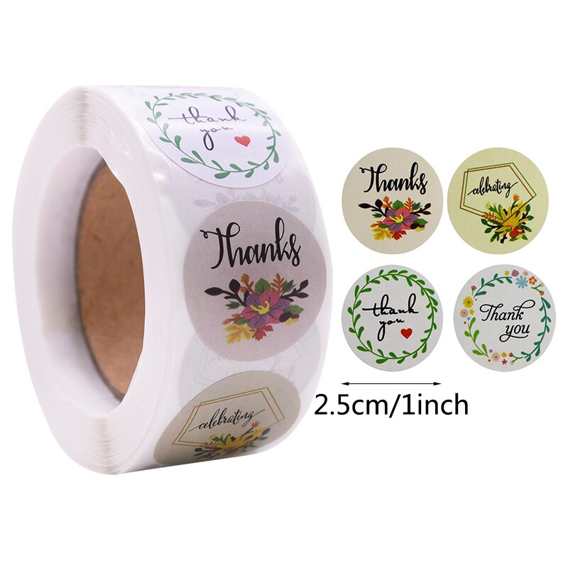 pcs/roll Thank Sticker cm Love Design Diary Scrapbook Stickers Wedding Birthday Party Gift Packaging Seal Labels Decor 