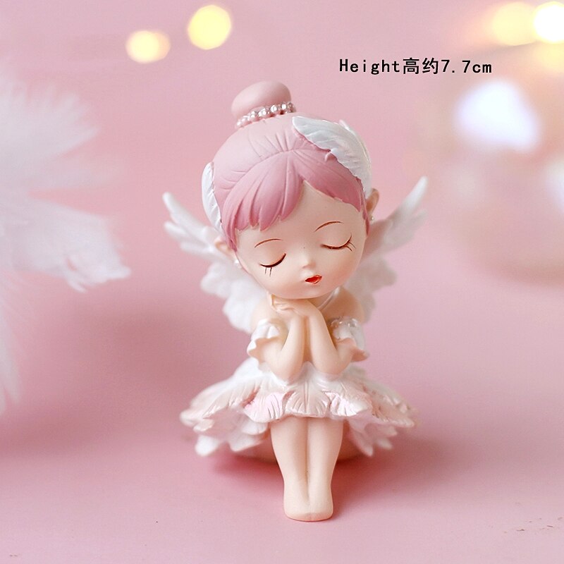 Clouds Moon Stars Sleeping Girl Decoration Angel Feather Cake Toppers Happy Children's Day Birthday for Party Supplies Gifts PartyDecorHQ