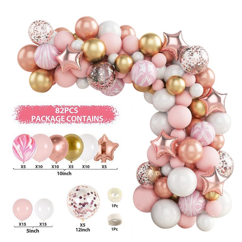 pcs Macaron Rose Gold Balloons Garland Arch Kit Wedding Birthday Party Decoration Baby Shower Anniversary Supplies Inflatable Decorations