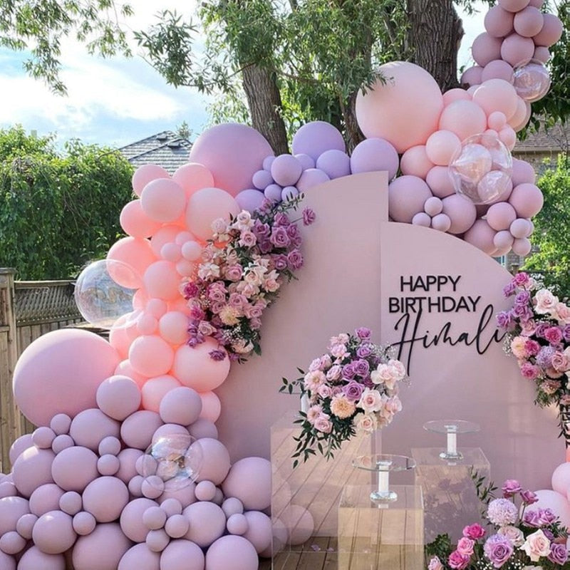 Purple Pink Balloons Garland Arch Kit Macaroon Latex Ballons Wedding Birthday Party Decor Kids Adult Girl Baby Shower Ballon Inflatable Decorations