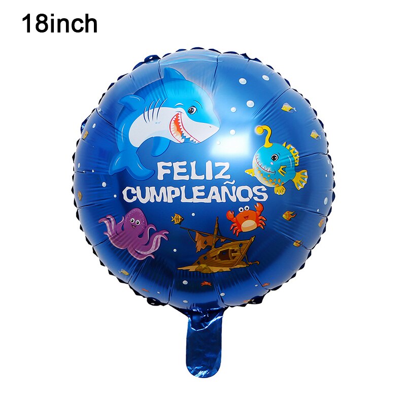 New Ocean Animals Foil Balloon Shark Whales Crab Helium Ballon Boy Birthday Party Decoration Kids Anniversary Gifts Baby Shower 