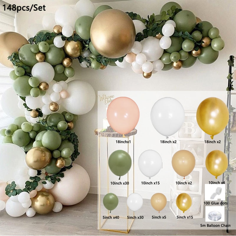 Macaron White Pink Blue Gold Balloon Arch Kit Wedding Birthday Boy Girl Baby Shower DIY Party Decoration Garland Inflatable Decorations