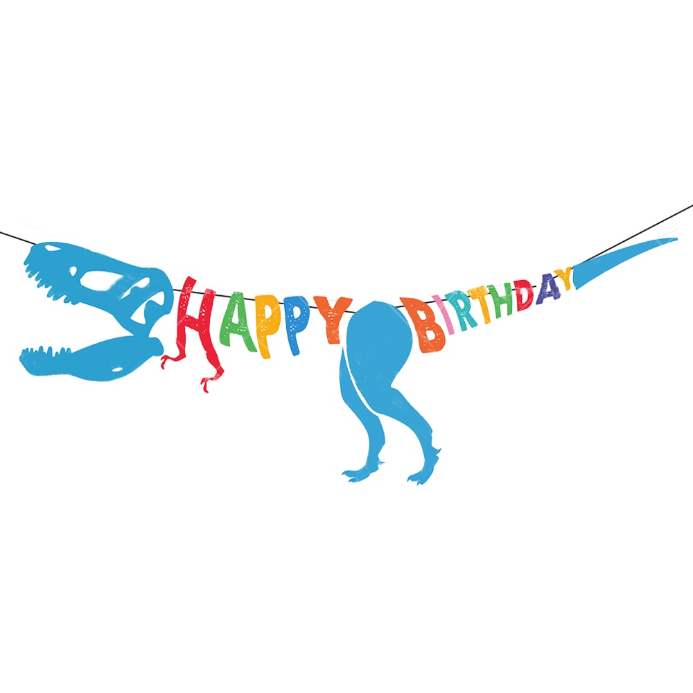 Dinosaur themed Banner meter Dino shape Jungle Safari Party Baby Shower Kids Boys Birthday Decoration 