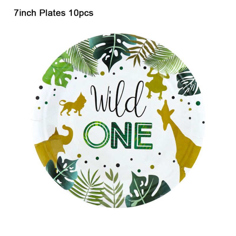 Wild One Theme Disposable Tableware Paper Cup Napkin Plates for Jungle Birthday Party Decoration Boy Baby Shower Supplies PartyDecorHQ