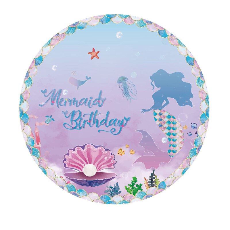 Mermaid Theme Disposable Tableware Happy Birthday Banner Paper Plate Cups Napkins Decoration Girl Party Decor 