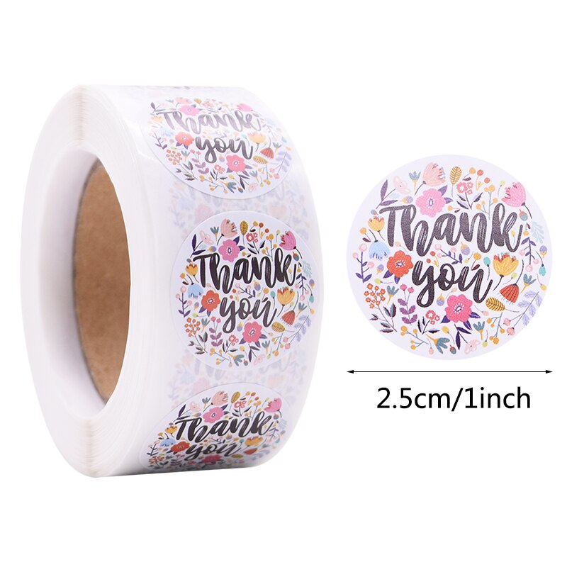 pcs/roll Thank Sticker cm Love Design Diary Scrapbook Stickers Wedding Birthday Party Gift Packaging Seal Labels Decor 