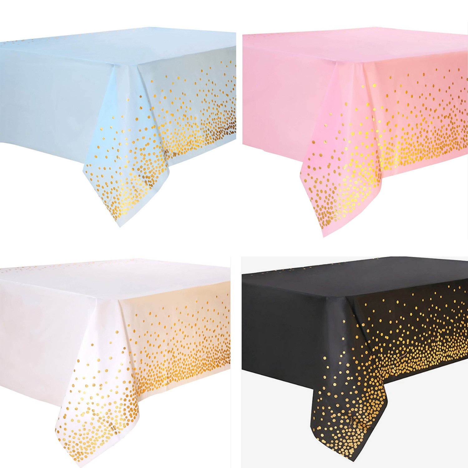 Inch Disposable Tablecloth Blue Black Pink White Polka Dot Party Tableware Reusable Supplies 