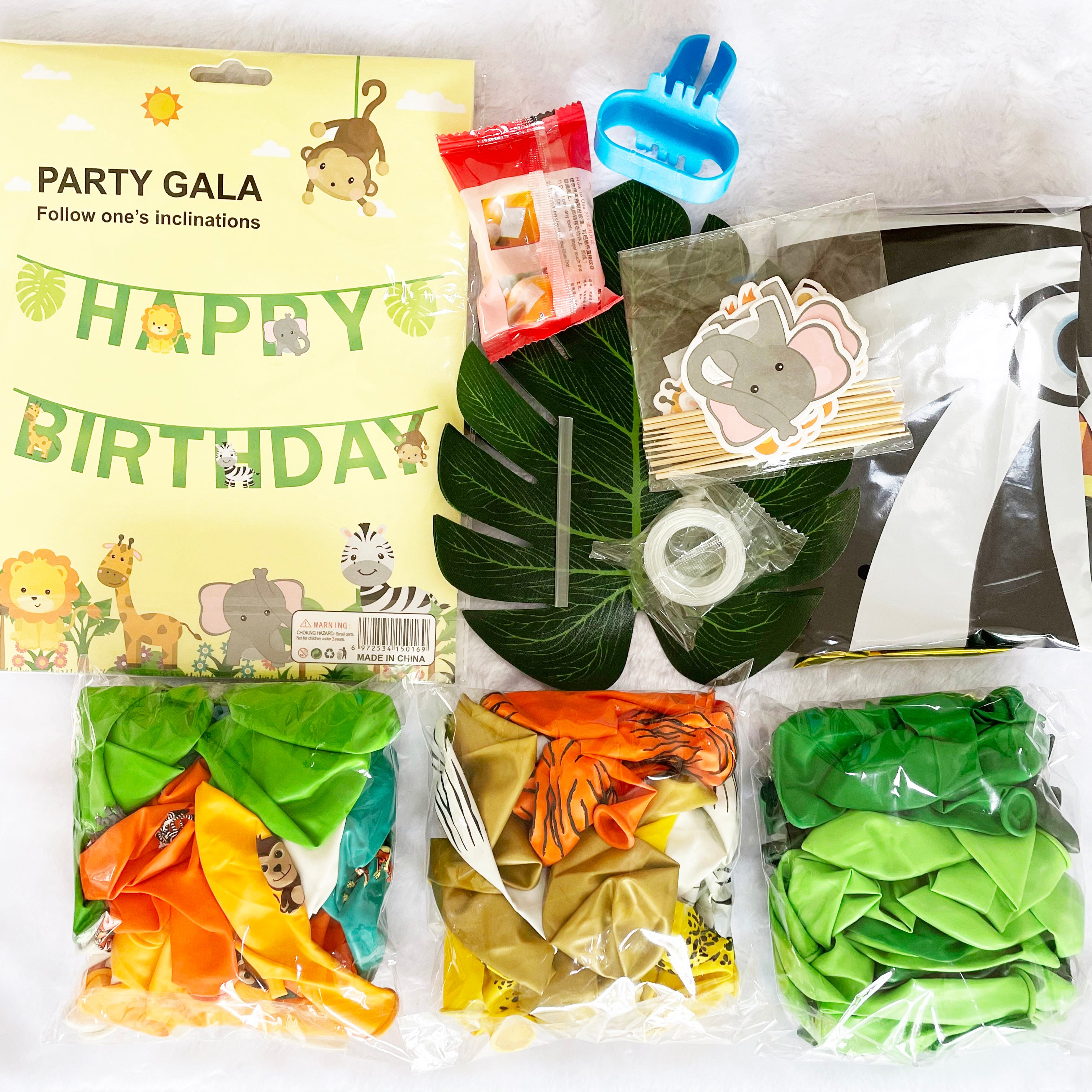 PC Wild Jungle Theme Party Supply Animal Balloon Garland Kit Baby Shower Birthday Forest Decorations Inflatable