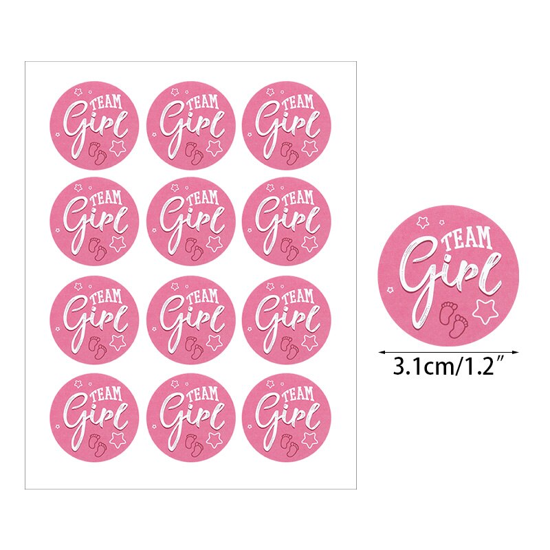 pcs Team Boy Girl Stickers Vote Sticker Gender Reveal Party Decoration Baby Shower Packaging Seal Labels 