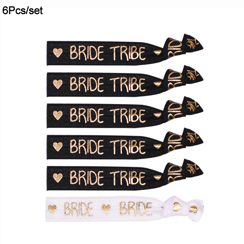 pcs Bachelorette Party Wristbands Team Bride Bracelet Decoration Hen Wedding Supplies Hair Ties 