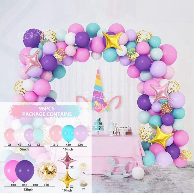 Pink Macaron Metal Balloon Garland Arch Wedding Supplies Birthday Party Decortions Kids Foil Baby Shower Inflatable Decorations