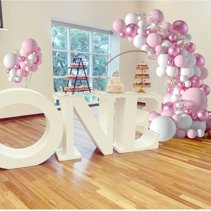 pcs Pink Balloon Arch Kit Garland Stand Wedding Decoration Macaron White Globos Happy Birthday Party Baby Shower Decor Inflatable Decorations