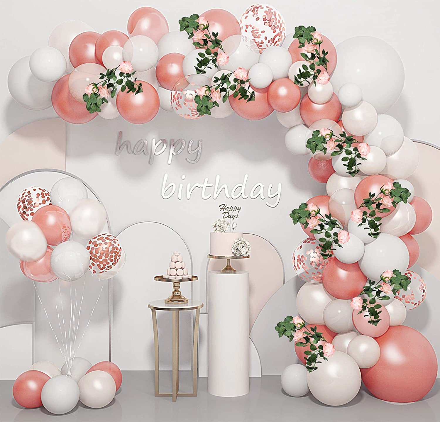 Pink Confetti Latex Balloon Garland Arch Kit Party Decorations Baby Shower Birthday Wedding Proposal Supplies Inflatable