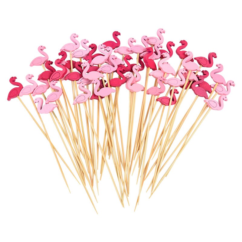 pcs Flamingo Cactus Food Picks Hawaii Summer Party Fruit Fork Cake Dessert Cocktail Toothpick Wedding Birthday Bar Supplies 