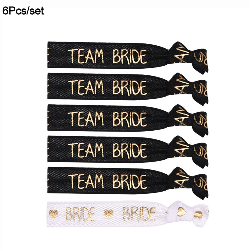 pcs Bachelorette Party Wristbands Team Bride Bracelet Decoration Hen Wedding Supplies Hair Ties 