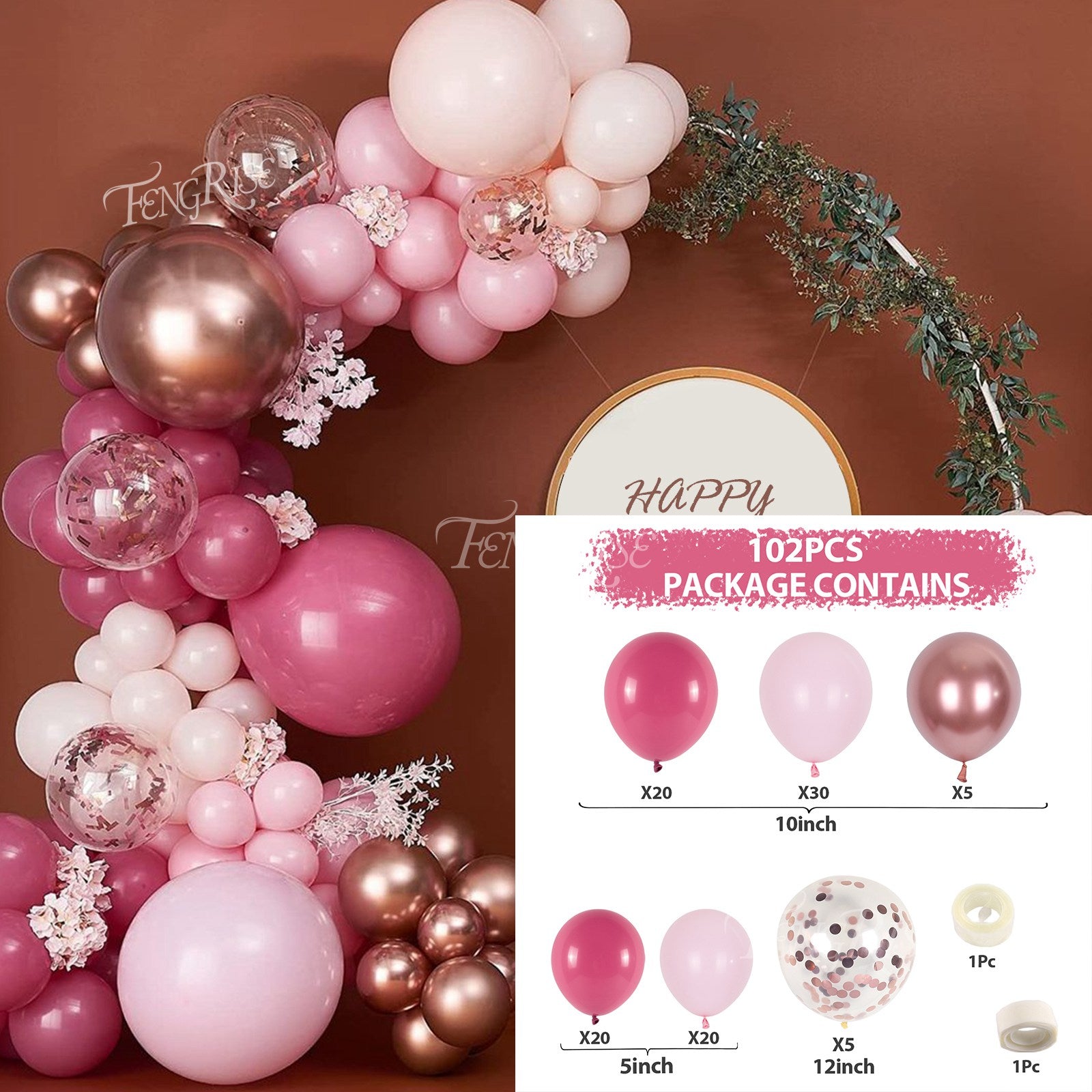 Pink Macaron Metal Balloon Garland Arch Wedding Supplies Birthday Party Decortions Kids Foil Baby Shower Inflatable Decorations