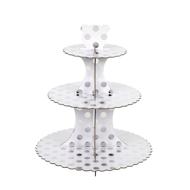 Party Disposable Paper Wedding Decoration Three-layer Multi-layer Dessert Stand Folding Table Cake 