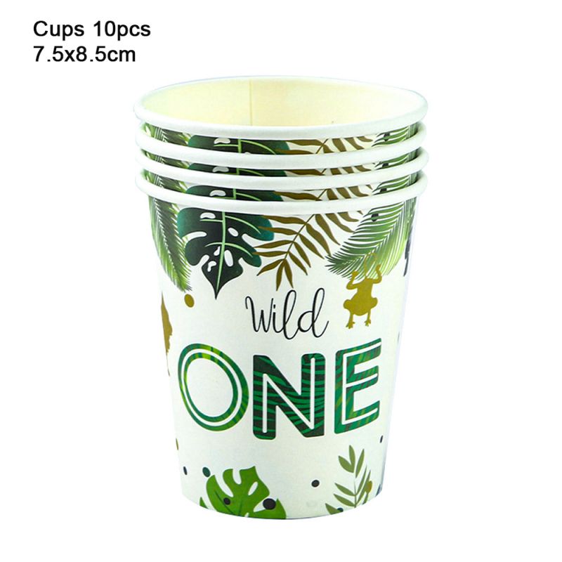 Wild One Theme Disposable Tableware Paper Cup Napkin Plates for Jungle Birthday Party Decoration Boy Baby Shower Supplies PartyDecorHQ