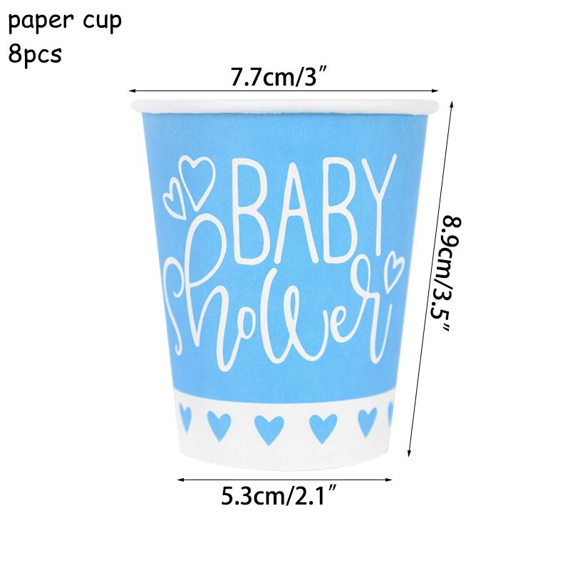 Baby Shower Disposable Tableware Pink Blue Boy Girl Paper Plate Cup Napkin Gender Reveal Birthday Party Table Decorations 