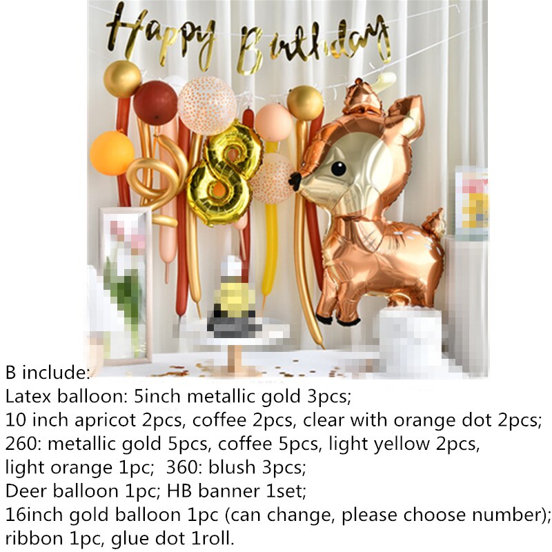 Ins Woodland Animal Balloon Garland Boho st Birthday Party Decoration Deer Magic Banner Inflatable Decorations