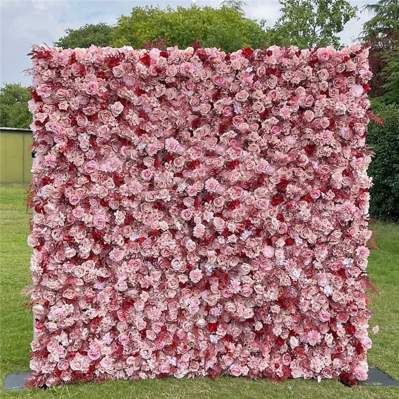 LINMAN cm Rose Artificial Flower Wall Panel Decor Backdrop Wedding Party Event Birthday Shop Scene Layout Customizable 