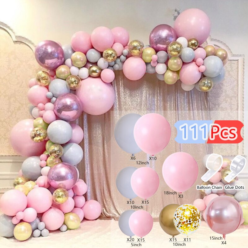 Pastel Macaron Balloons Arch Set Pink Balloon Garland Baby Baptism Shower Wedding Birthday Party Anniversary Decoration Inflatable Decorations