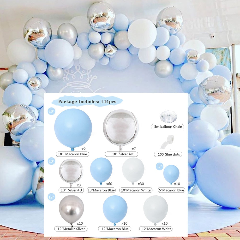 pcs Blue Arch Balloon Garland Stand Kit Wedding Decoration Macaron Globos Happy Birthday Party Baby Shower Decor Inflatable Decorations