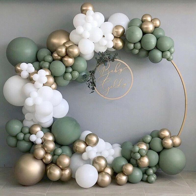 Multi Style Avocado Green Balloons Garland Arch Kit Retro Chorme Gold Latex Globos Birthday Christmas Wedding Party Decors Inflatable Decorations