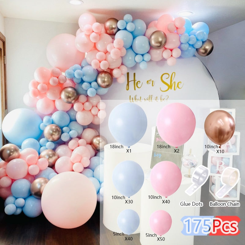 Balloons Arch Set Pink White Green Baloon Garland Baby Baptism Shower Balloon Kit Birthday Party Wedding Decoration 