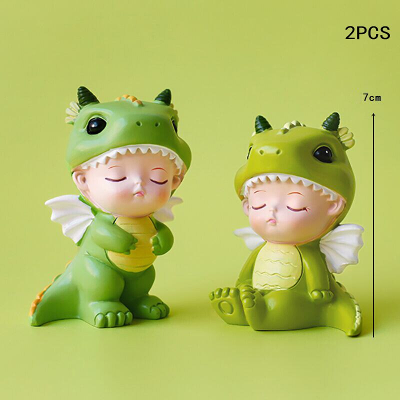 Dinosaur Theme Cake Topper Lovely Cartoon Zoo Dino Jungle Decoration Soft pottery Baby Shower Birthday Party Supplies 