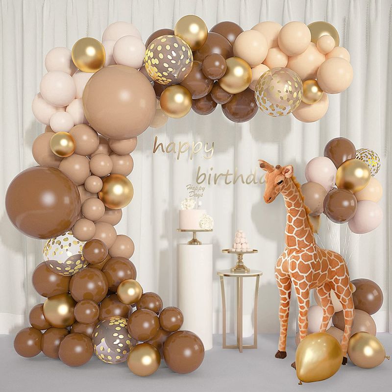 pcs Retro Brown Latex Balloon Garland Kit Confetti Arch Graduation Wedding Baby Shower Boys Girl Birthday Party Decor Inflatable Decorations