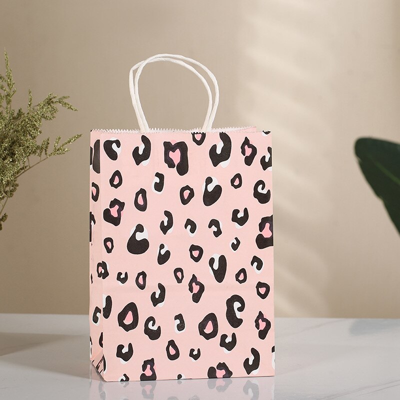 pcs Paper Tote Bag Zebra Tiger Floral Candy Gifts Packing Bags Jungle Birthday Party Decoration Baby Shower Wedding Supplies 