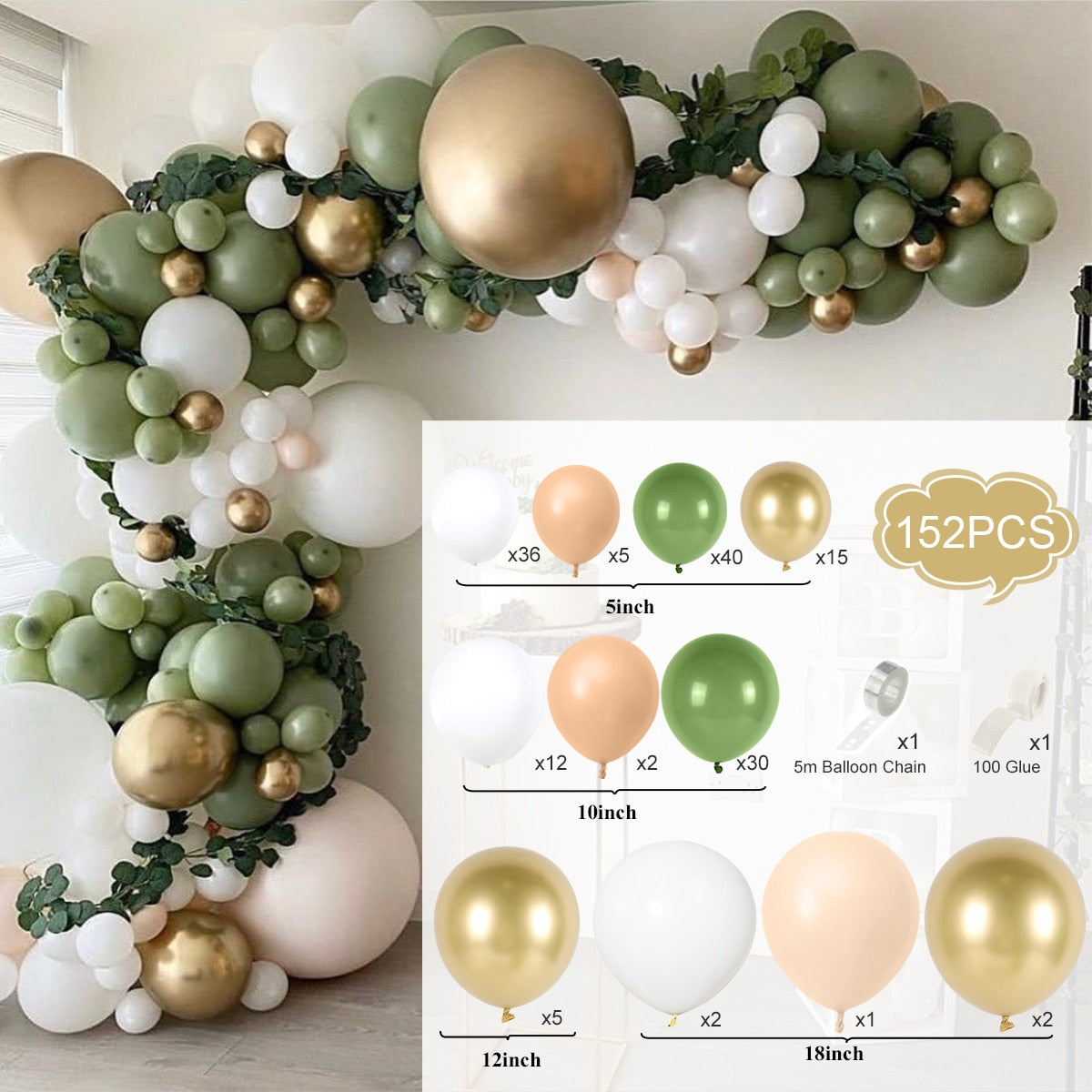 Macaron Green Balloon Garland Arch Kit Wedding Ballon Birthday Party Decor Kids Jungle Safari Theme Baby Shower Inflatable Decorations