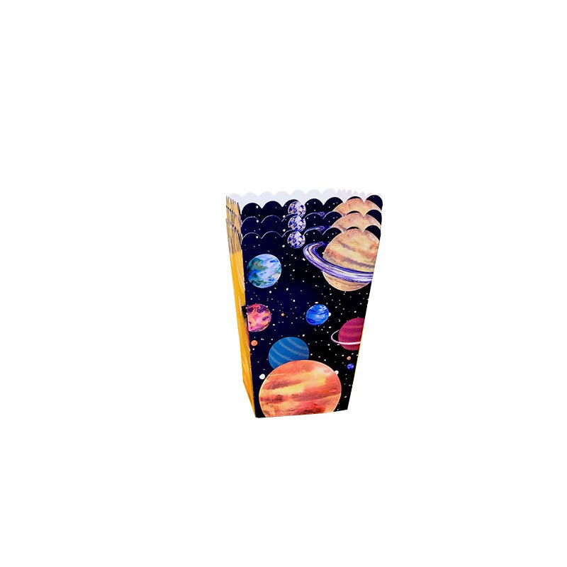 Starry Sky Birthday Party Decoration Supplies Disposable Tableware Paper Plate Cup Popcorn Box Set Pennant Banner 