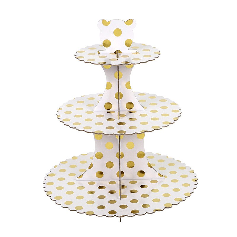 Party Disposable Paper Wedding Decoration Three-layer Multi-layer Dessert Stand Folding Table Cake 