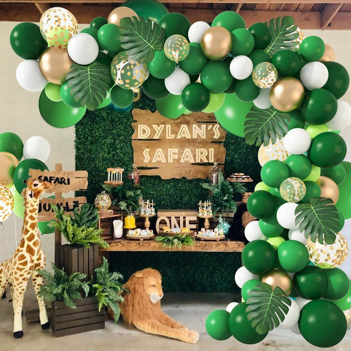 Macaron Green Balloon Garland Arch Kit Wedding Ballon Birthday Party Decor Kids Jungle Safari Theme Baby Shower Inflatable Decorations