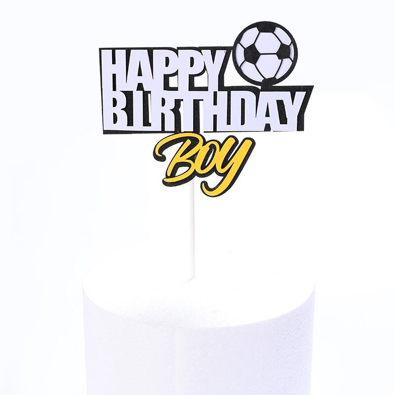 Soccer Football Basketball Cake Topper Happy Birthday Boy Decor Children Party Theme Supply 