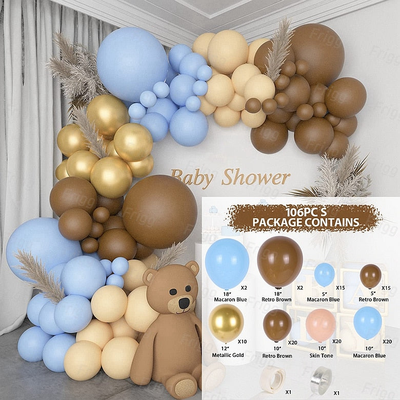 Blue Macaron Balloon Garland Arch Kit Birthday Party Decor Foil Latex Ballon Wedding Baby Shower Kids Baloon Inflatable Decorations