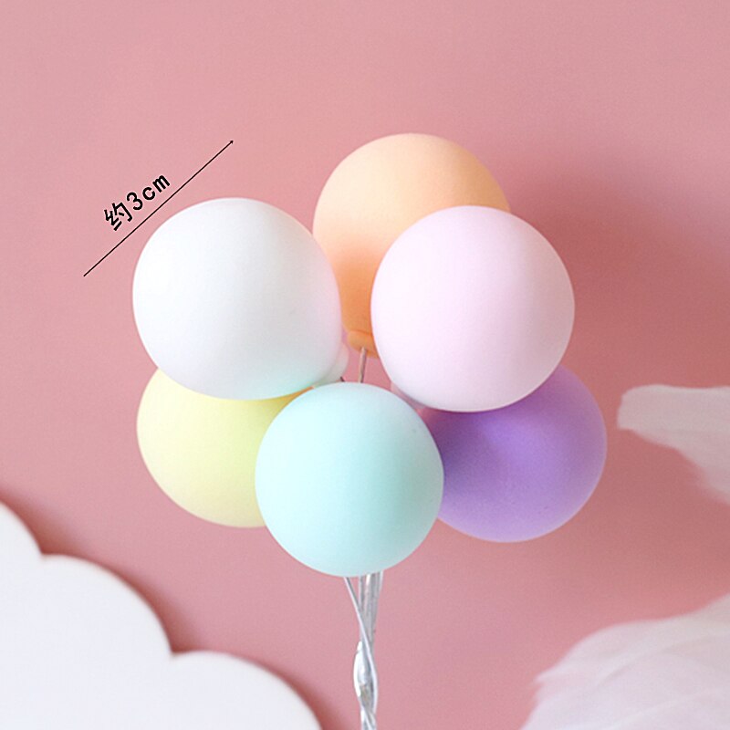 Pink Princess Girl Strawberry Decoration Hot Air Balloon Wedding Party Supplies Star Happy Birthday Cake Topper Baking Love Gift 